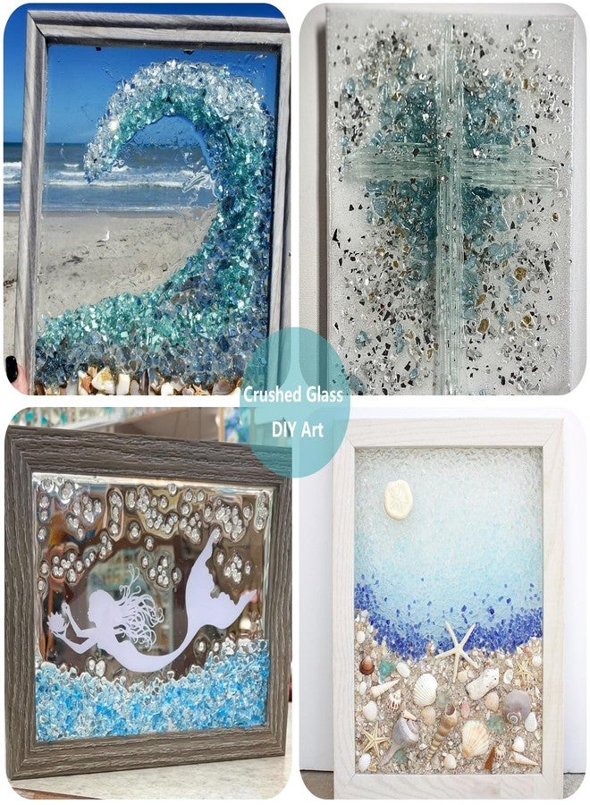 زجاج مكسر من QYGL لأعمال الراتنج الفنية، والحرف اليدوية، وديكور المنزل - 0.9 رطل من قطع الزجاج المكسور باللون الأزرق الكوبالت 3-6 مم، لملء المزهريات، وحفر النار على الطاولة، وصخور أحواض السمك - Image 5